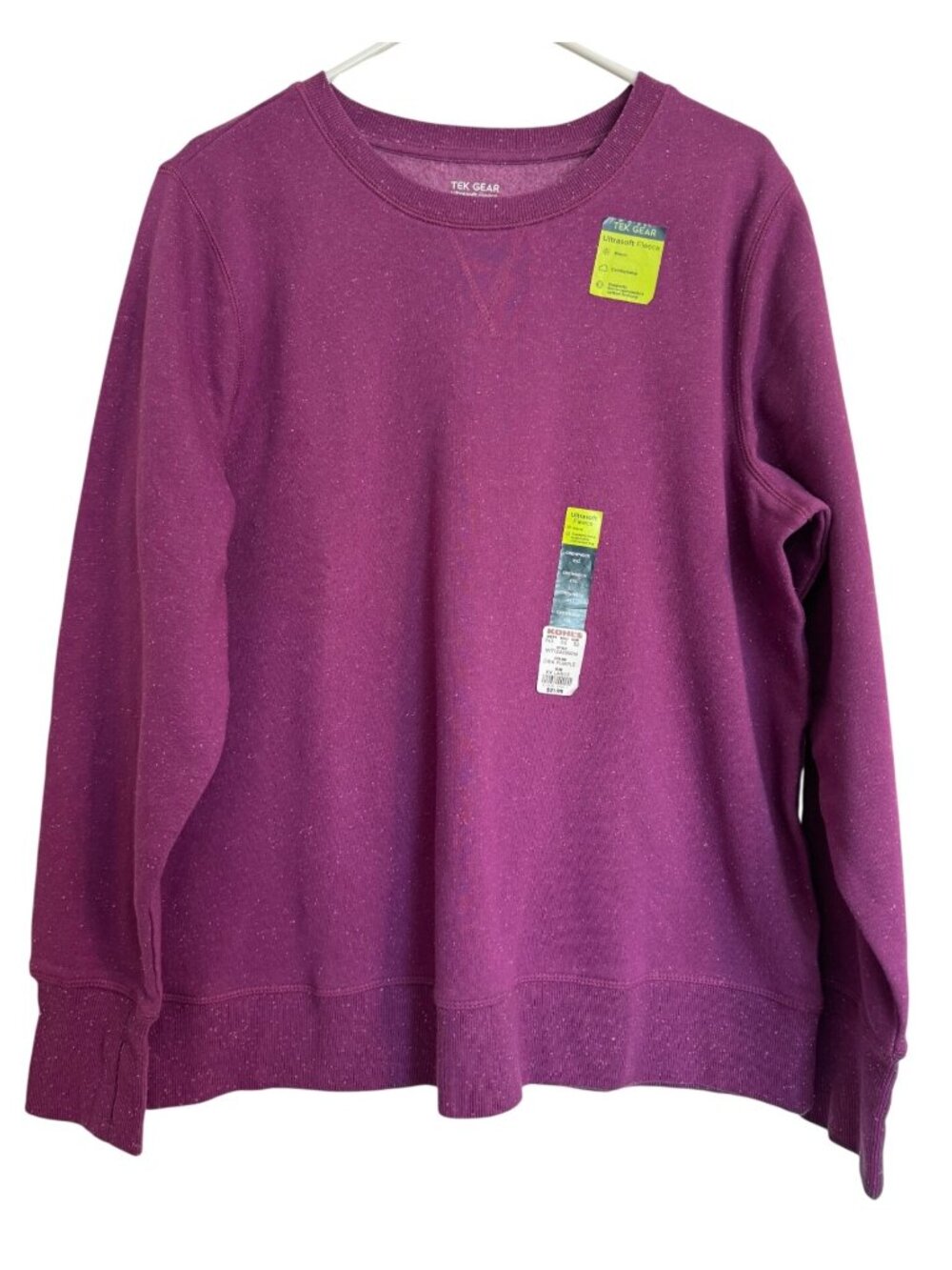 TEK Gear Ultra Fleece Size XXL Women's Sweatshirt Pullover NWT Pink/Purple